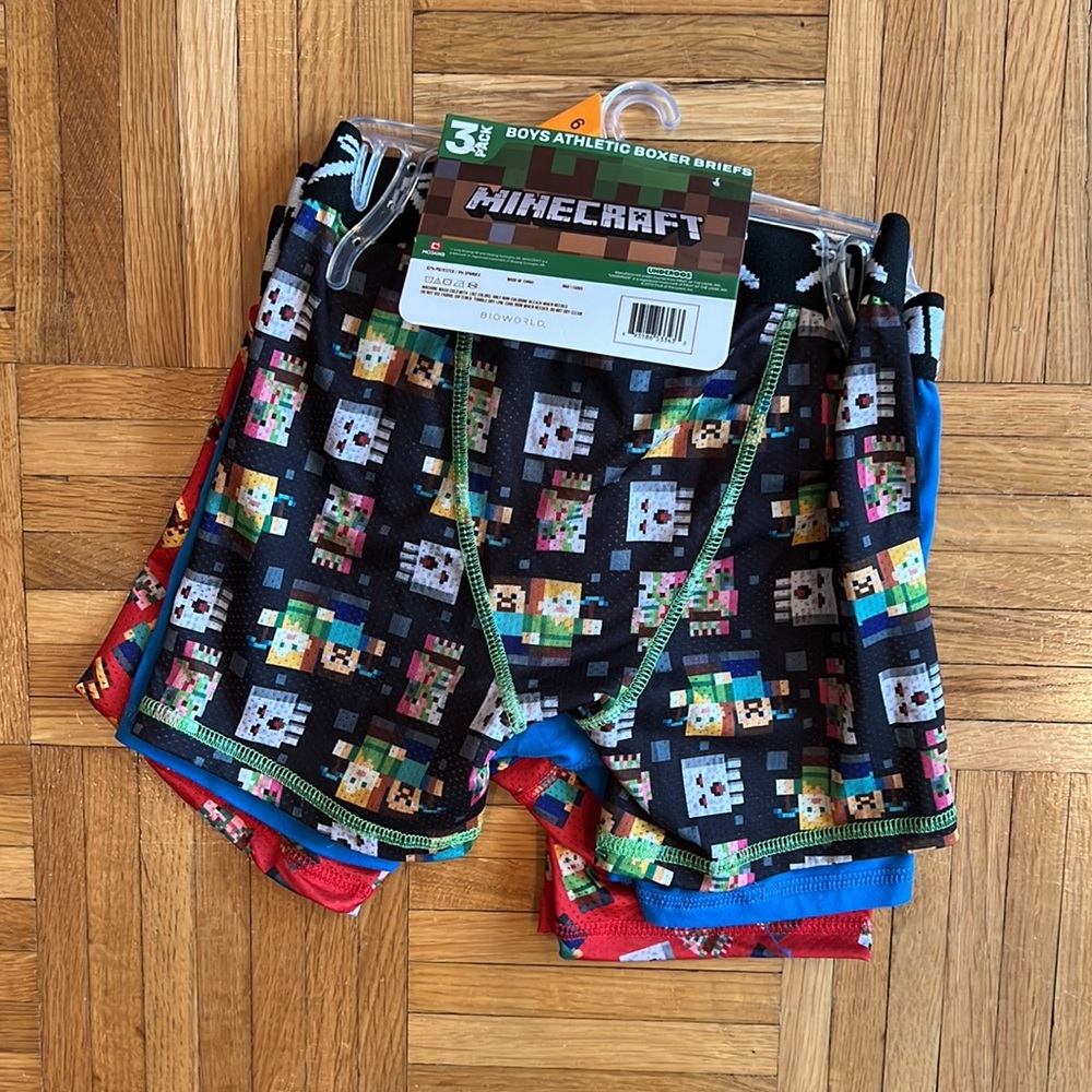 Boys Minecraft underoos athletic boxer briefs size 6S (3pack) NEW w tags - Picture 9 of 9